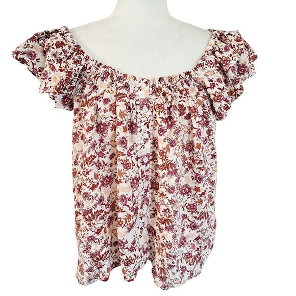 Jessica Simpson Violetta Flutter Sleeve Top - Picture 1 of 8
